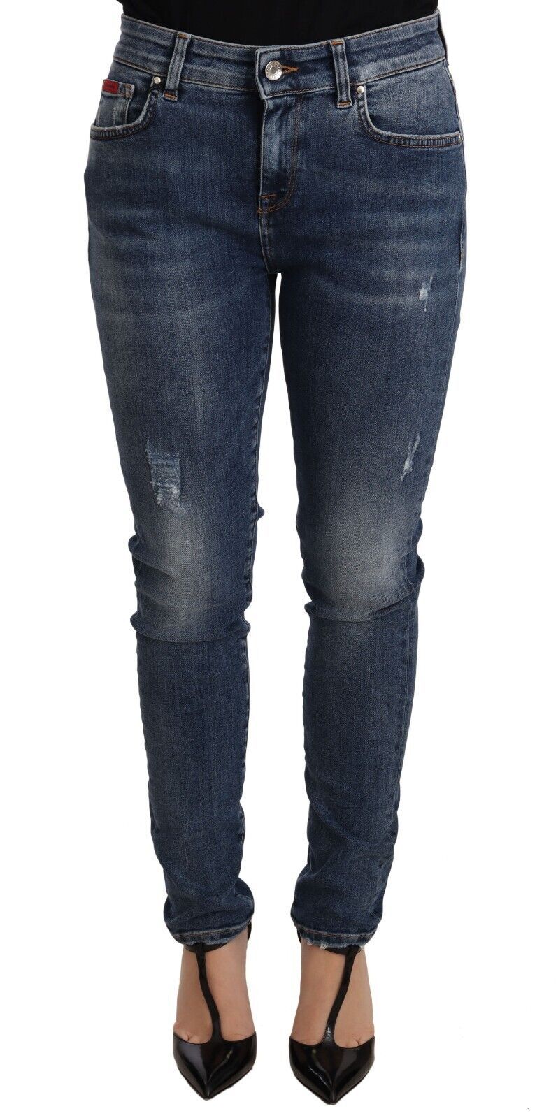 Elegante, slim-fit skinny jeans met distressed-effect