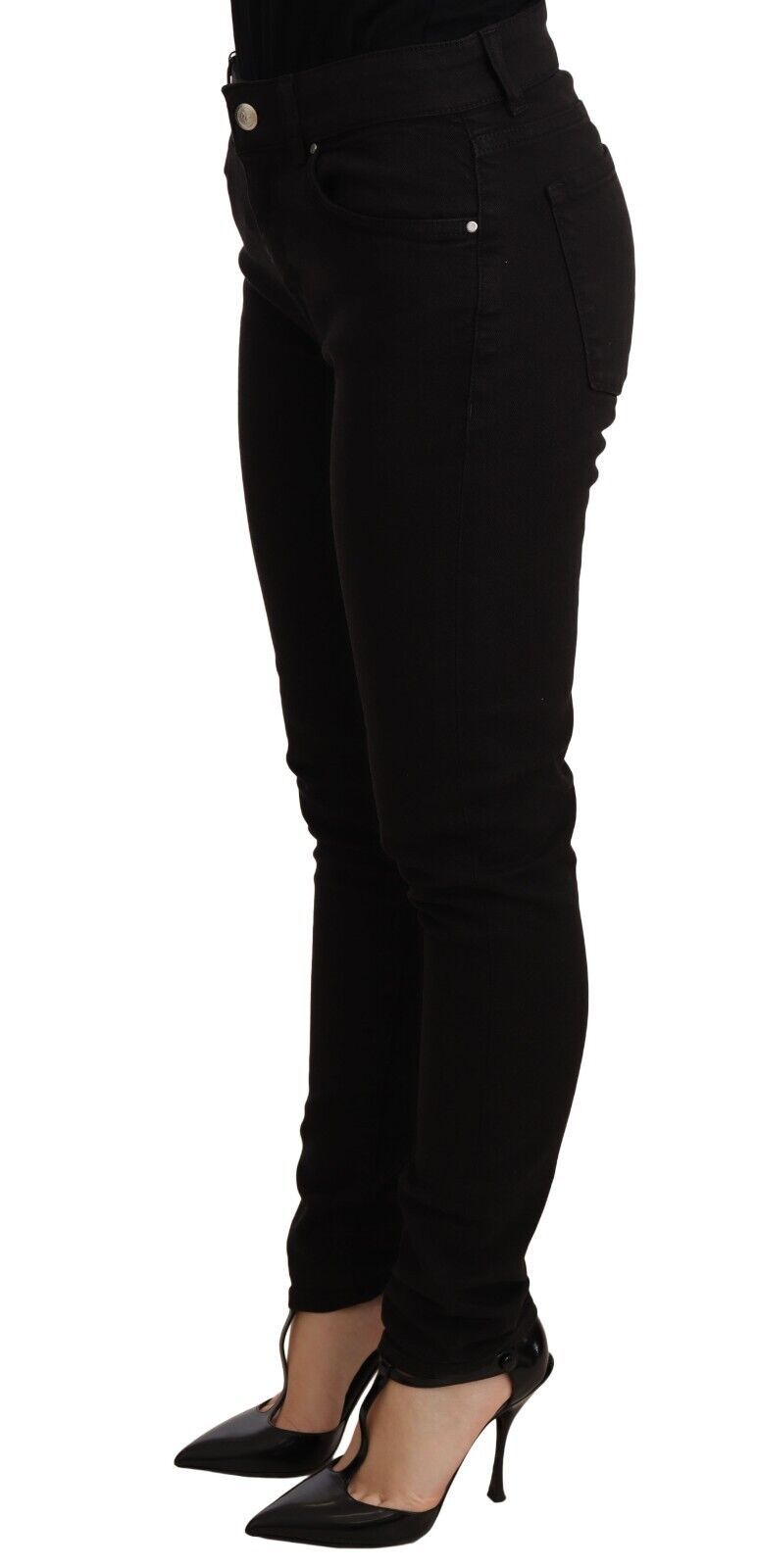 Elegante, zwarte skinny jeans met slanke pasvorm