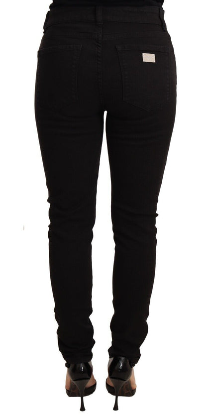 Elegante, zwarte skinny jeans met slanke pasvorm