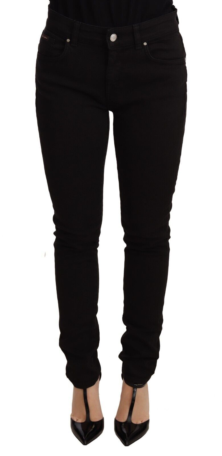 Elegante, zwarte skinny jeans met slanke pasvorm