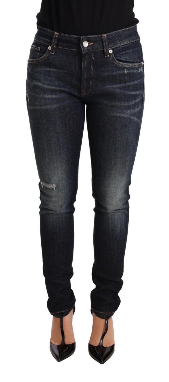 Chique blauwe skinny skinny jeans