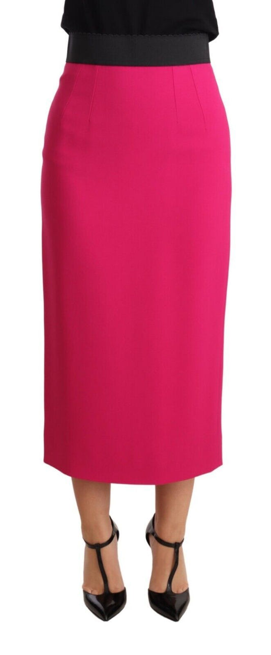 Elegante hoge taille kokerrok in roze