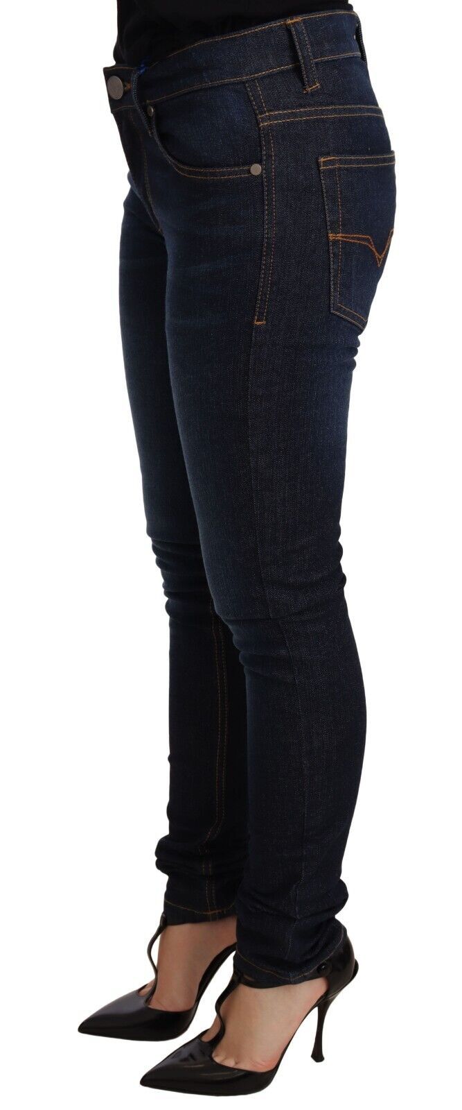 Elegante skinny designer jeans met lage taille