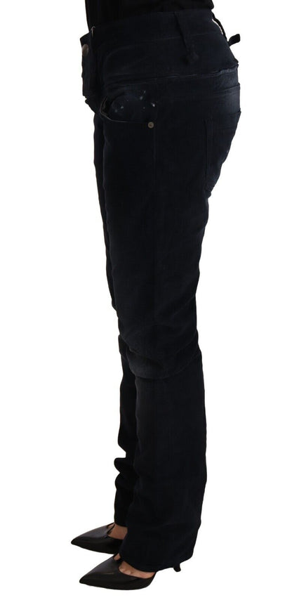 Elegante donkerblauwe slim-fit denim