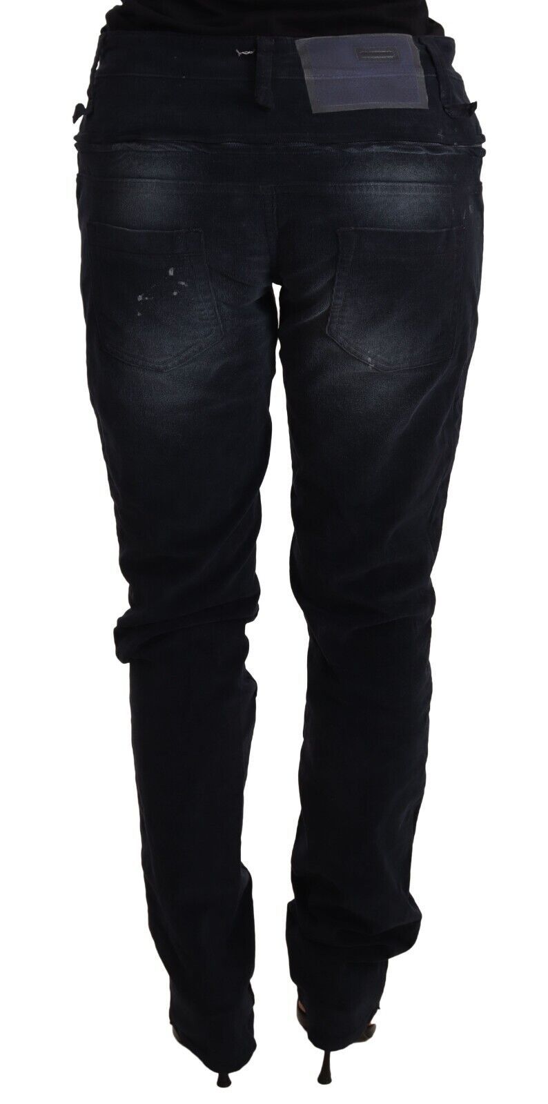 Elegante donkerblauwe slim-fit denim