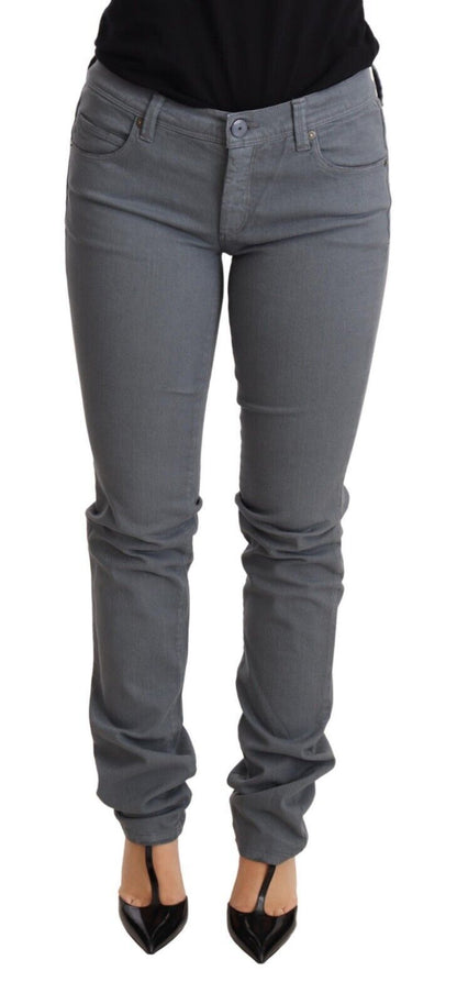 Strakke grijze skinny jeans met lage taille