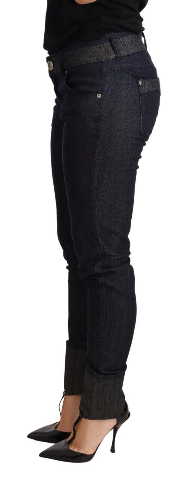 Chique donkerblauwe skinny broekjeans