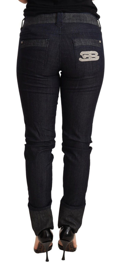 Chique donkerblauwe skinny broekjeans