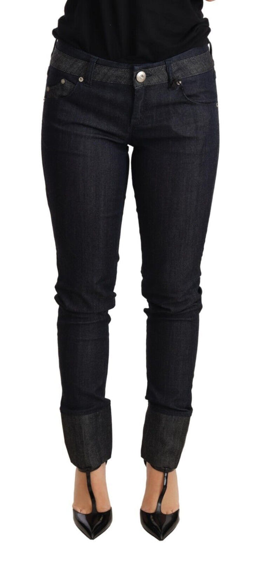 Chique donkerblauwe skinny broekjeans