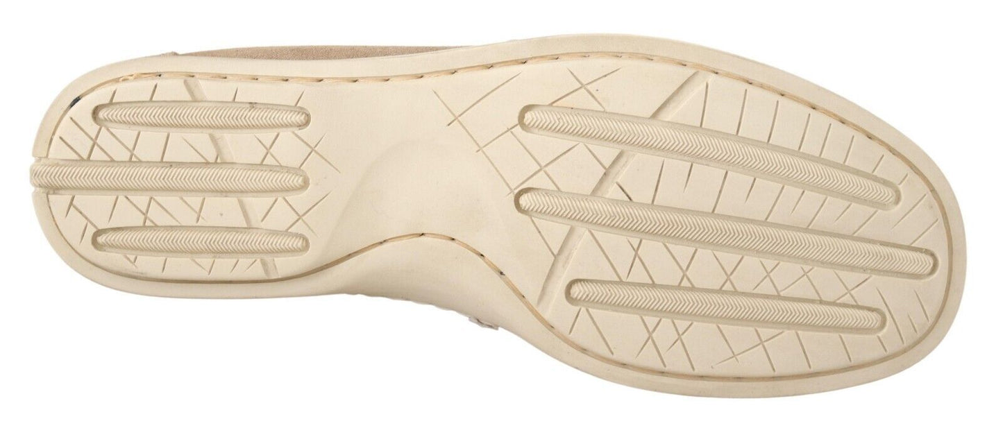 Elegante beige suède mocassins voor de veeleisende heer