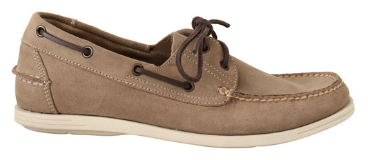 Elegante beige suède mocassins voor de veeleisende heer