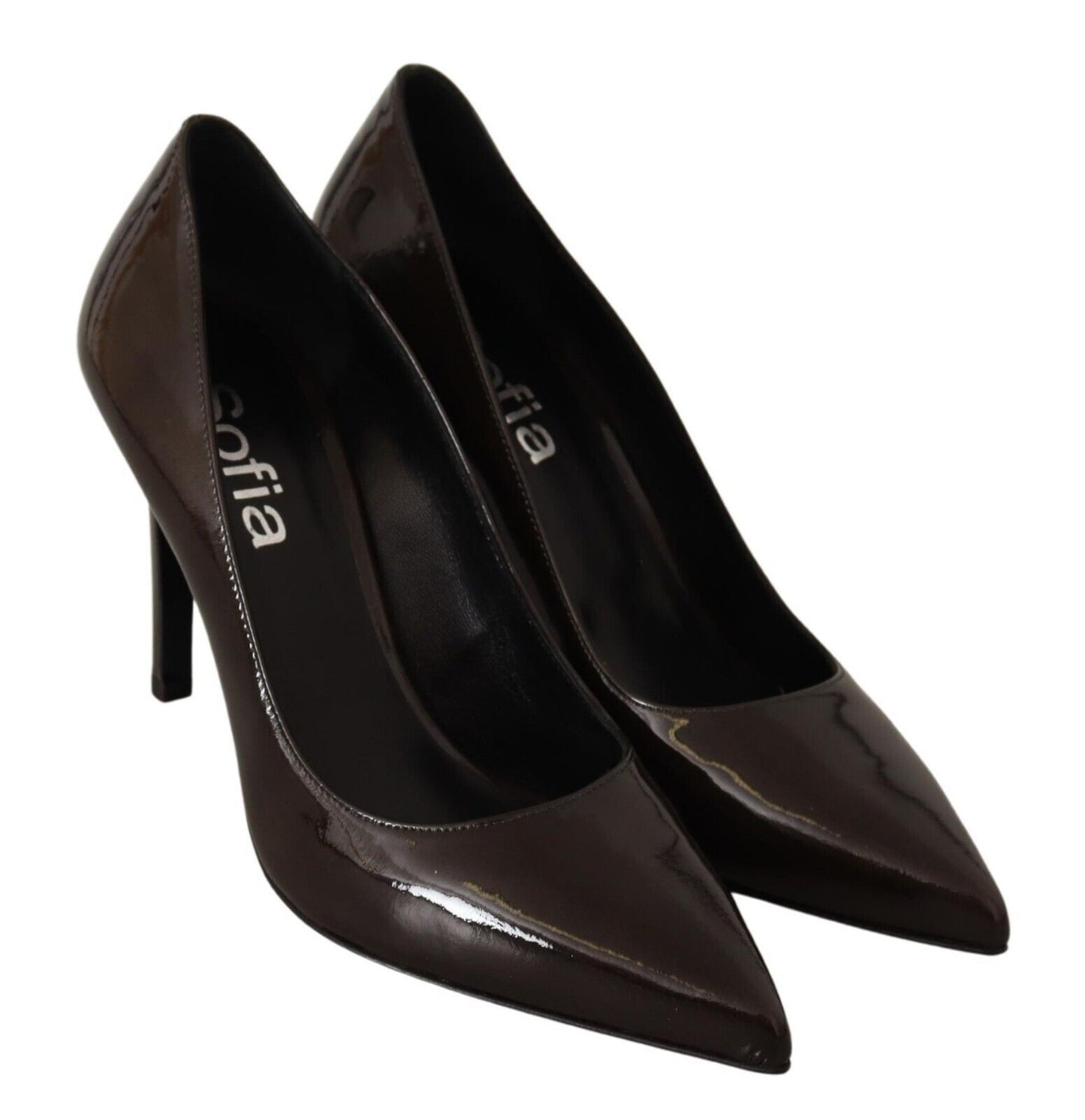 Elegante bruine leren pumps met hak