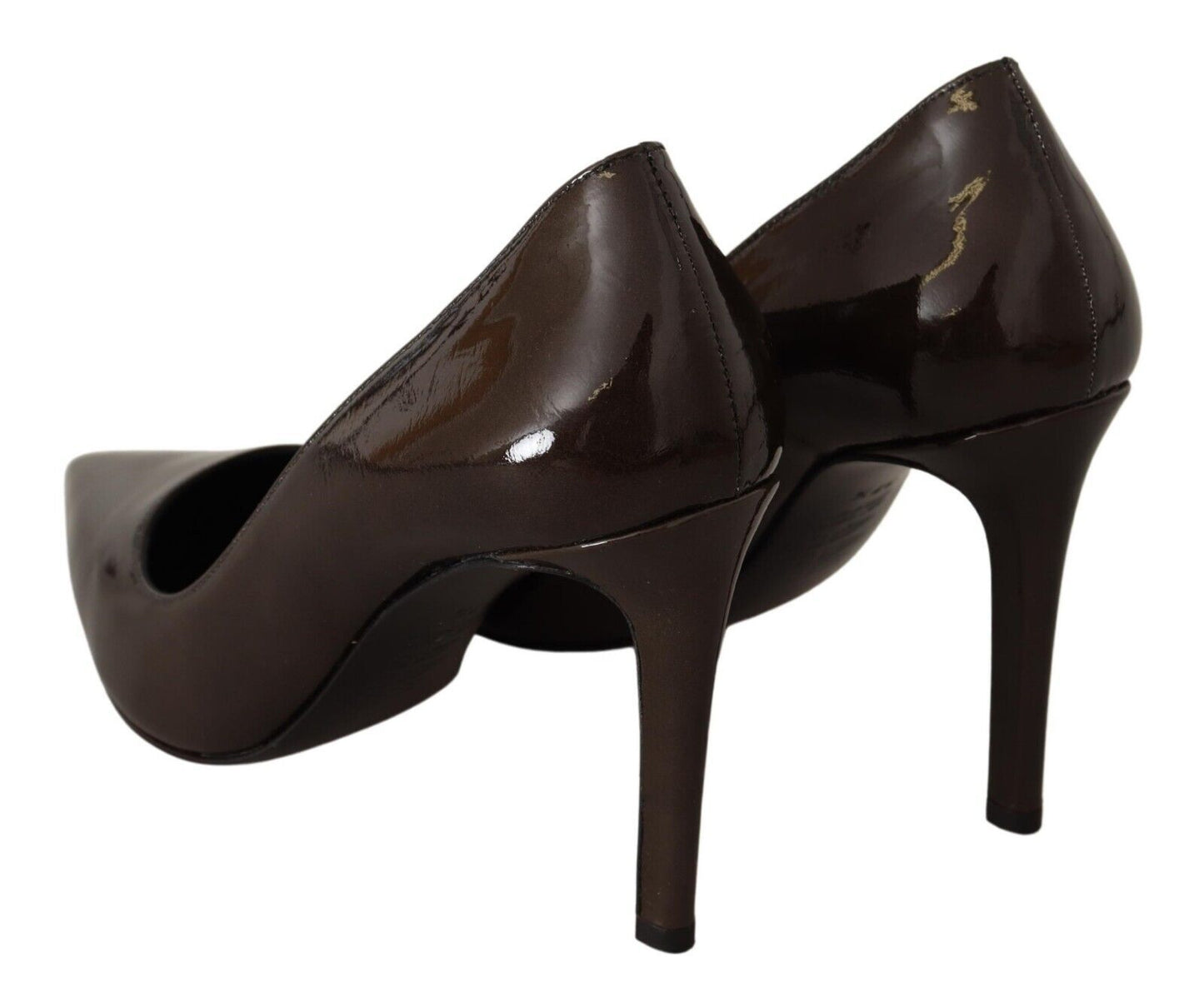 Elegante bruine leren pumps met hak