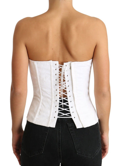 Elegant White Strapless Corset Top