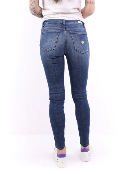 Blauwe katoenen damesjeans