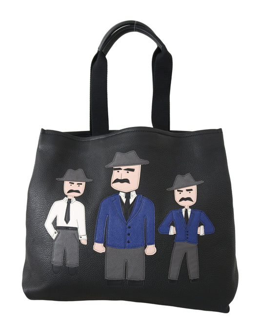 Elegante zwarte leren tas voor heren