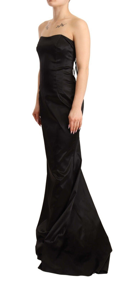 Elegant Black Strapless Mermaid Dress