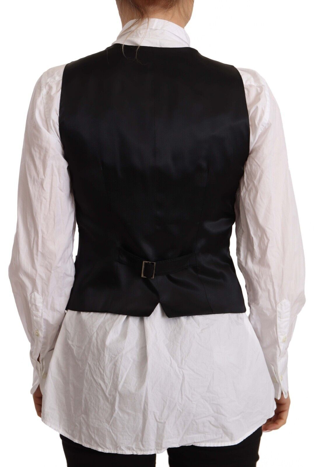 Elegante zwarte wolmix gilet