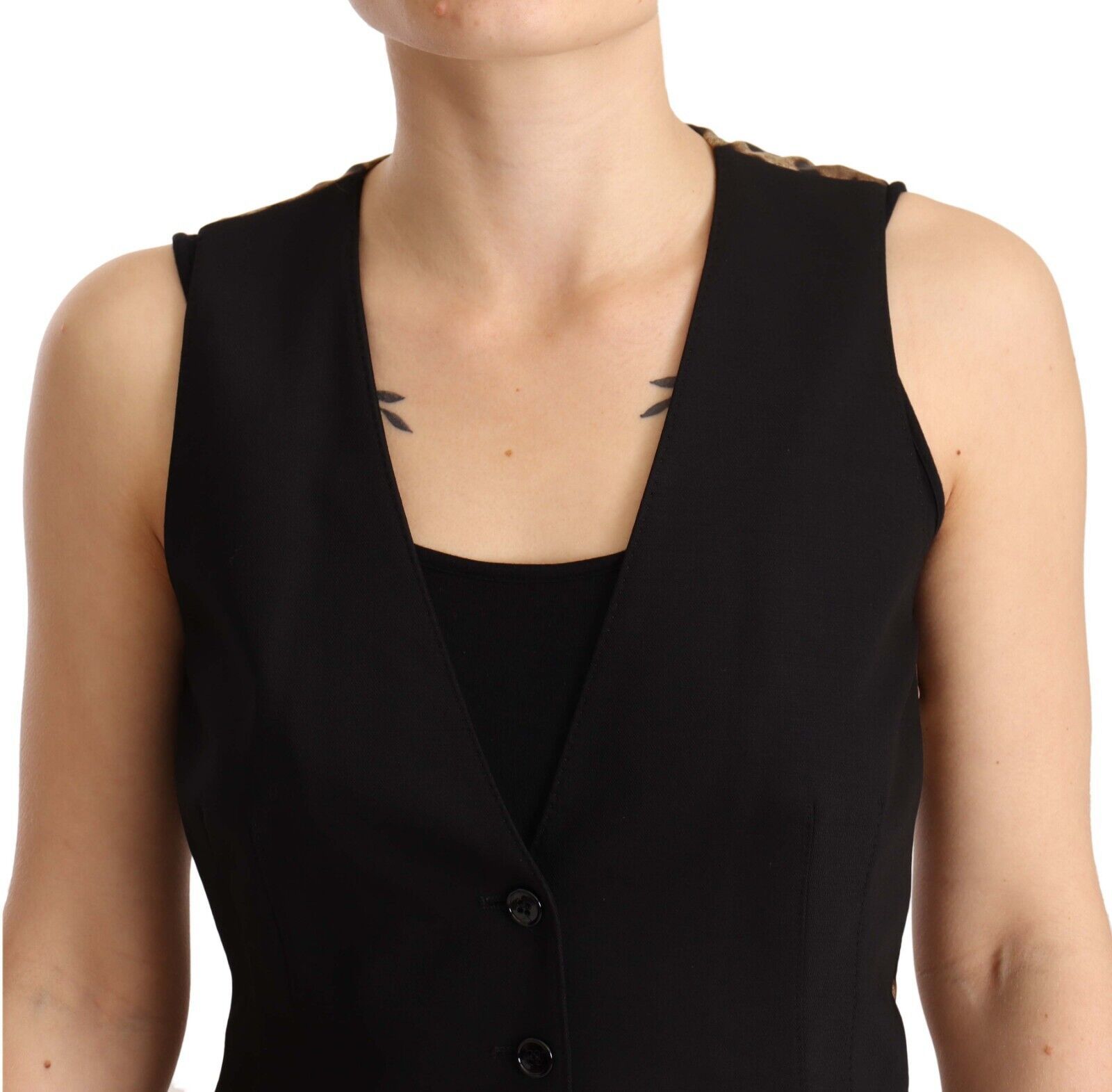 Elegante zwarte wolmix gilet