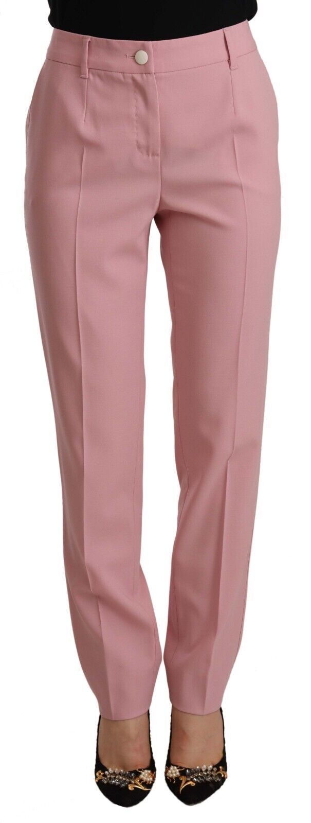 Elegante roze high-waisted broek