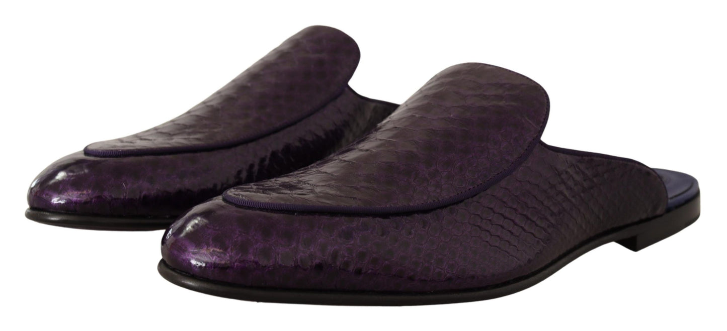 Paarse exotische Python leren slippers