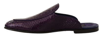 Paarse exotische Python leren slippers