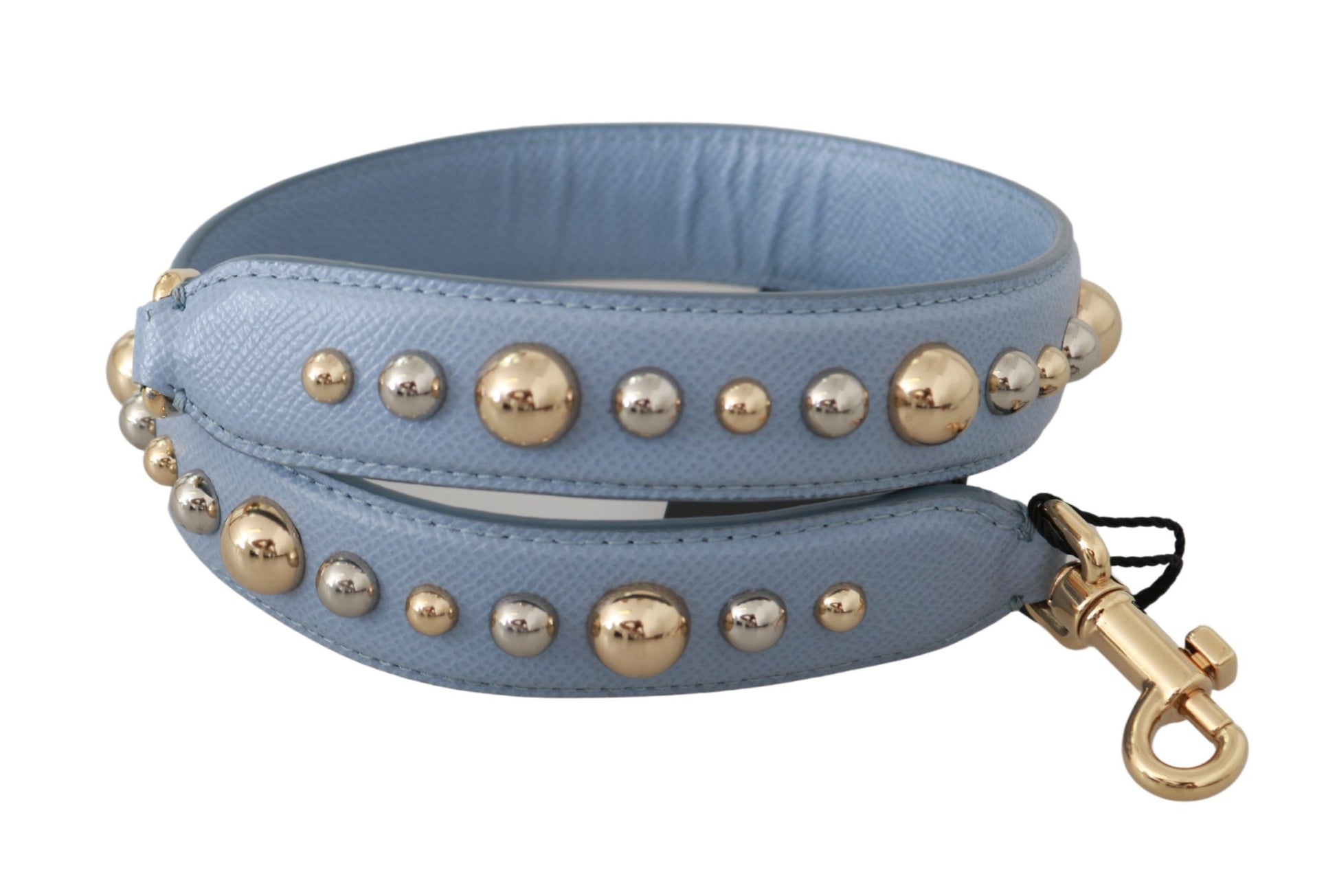 Elegante blauwe leren schouderband