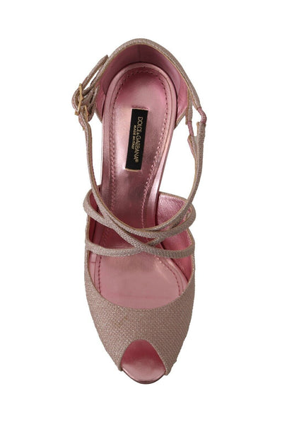 Roze glitter peep toe hoge hakken sandalen