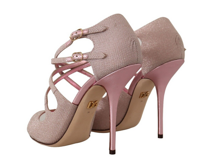 Roze glitter peep toe hoge hakken sandalen