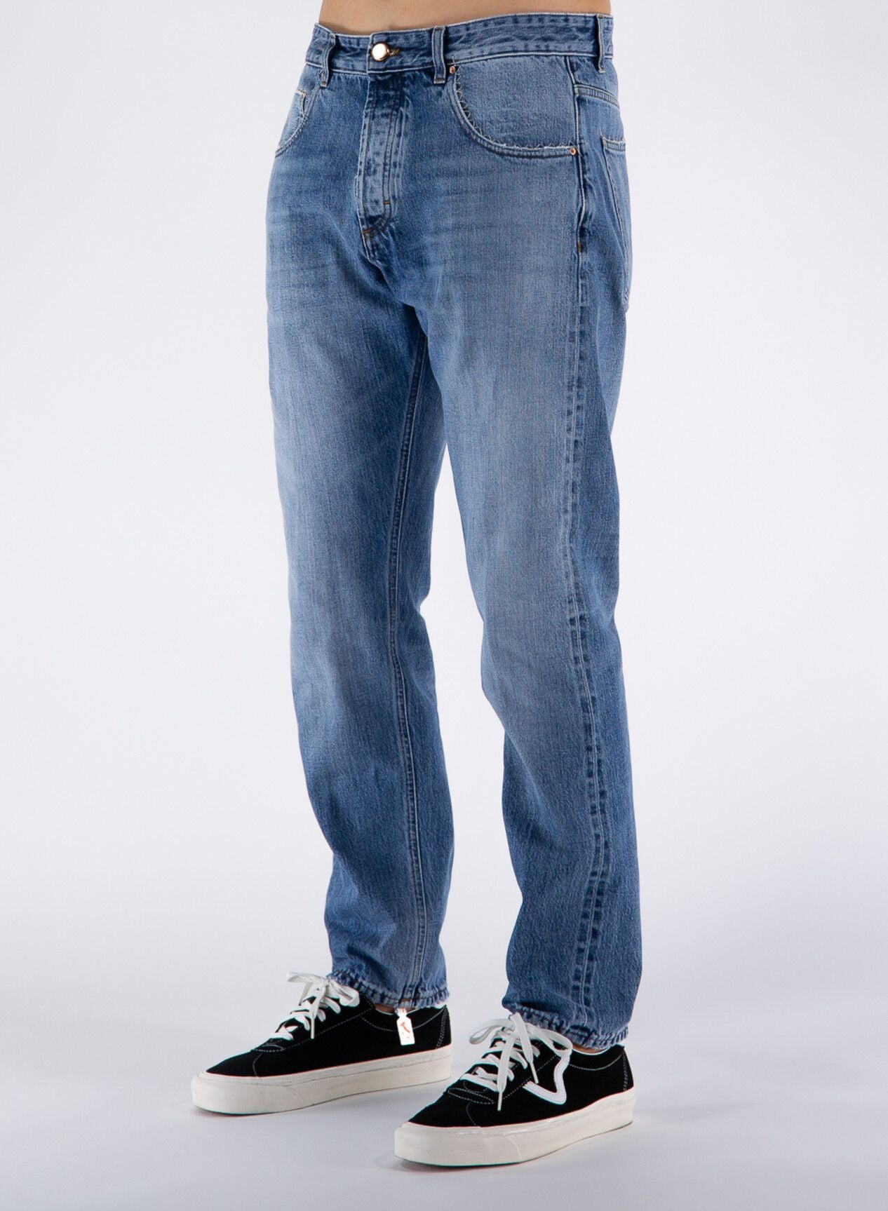 Elegante Medium Wash Heren Katoenen Jeans