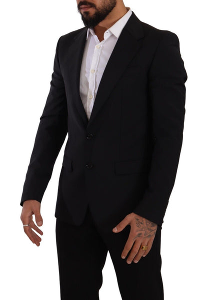 Elegant Black Martini Slim Fit Blazer and Vest