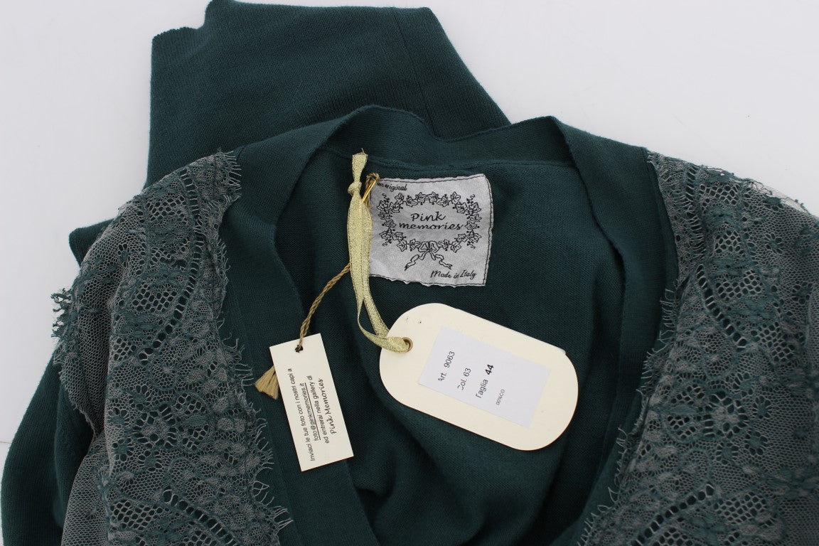 Elegante groene kanten cardigan trui