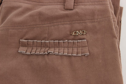 Chic Brown Cropped Corduroy Pants