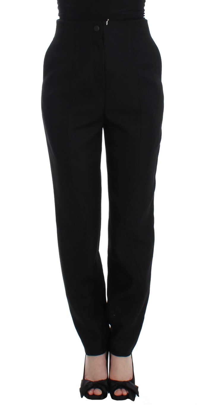 Elegante zwarte broek met hoge taille