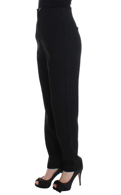 Elegante zwarte broek met hoge taille