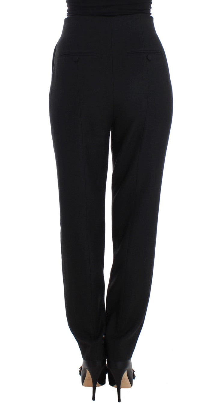 Elegante zwarte broek met hoge taille