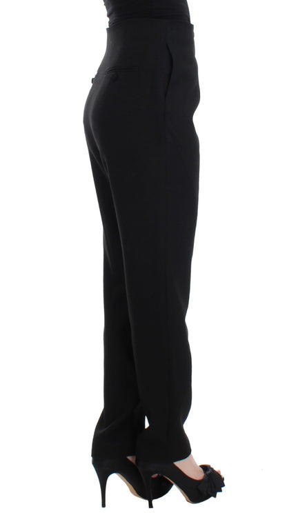 Elegante zwarte broek met hoge taille