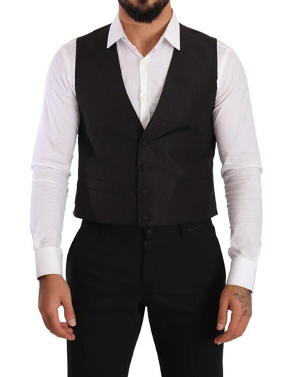 Elegante grijze zijden jurk vest