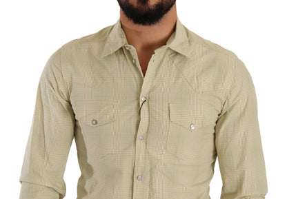 Elegant Sicilia Checkered Cotton Shirt