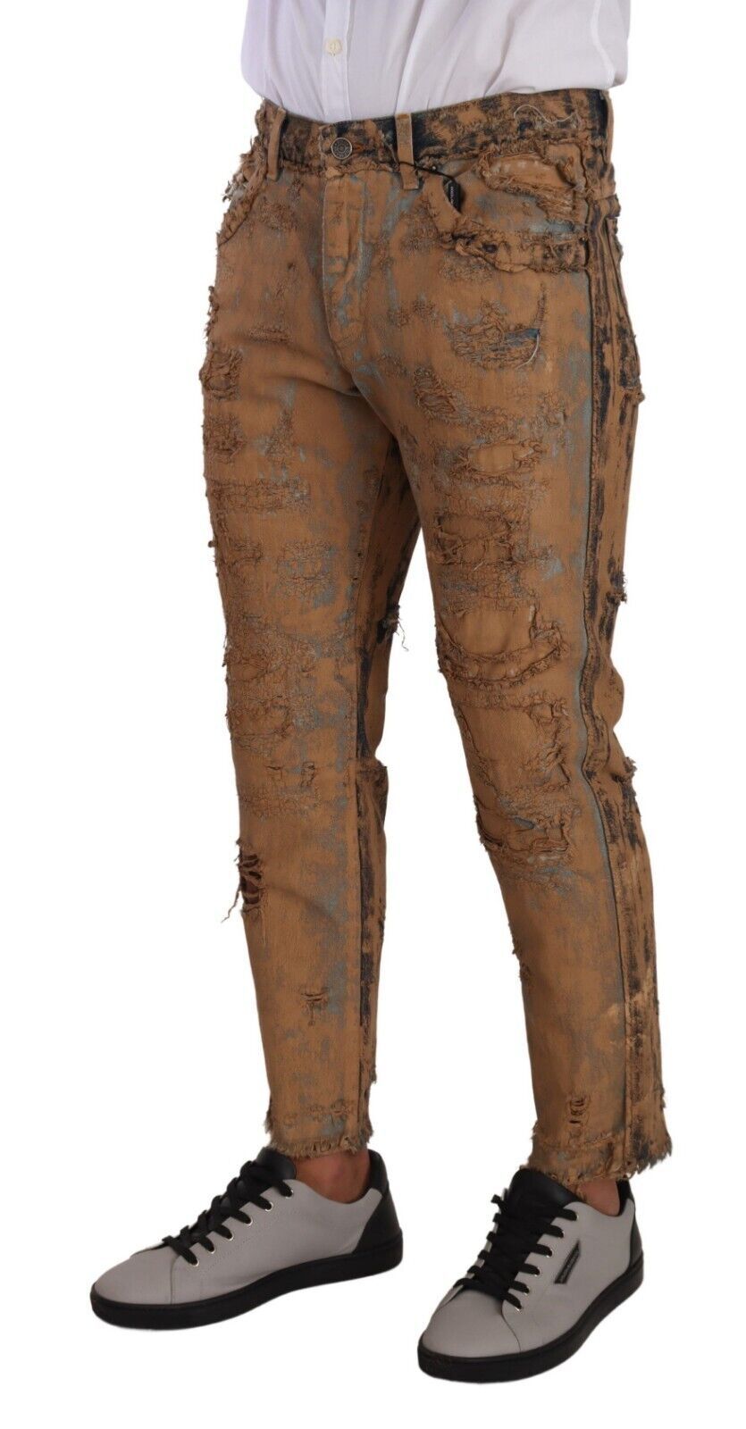 Authentieke distressed denim klassieke broek