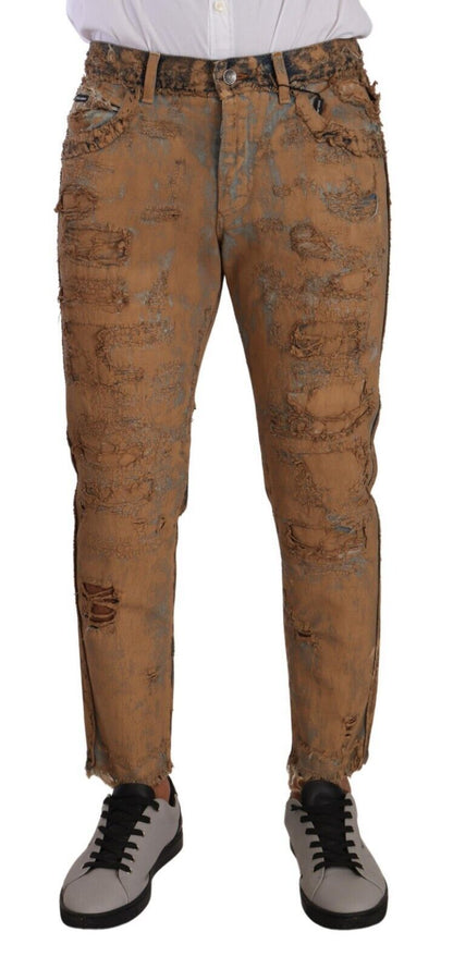 Authentieke distressed denim klassieke broek