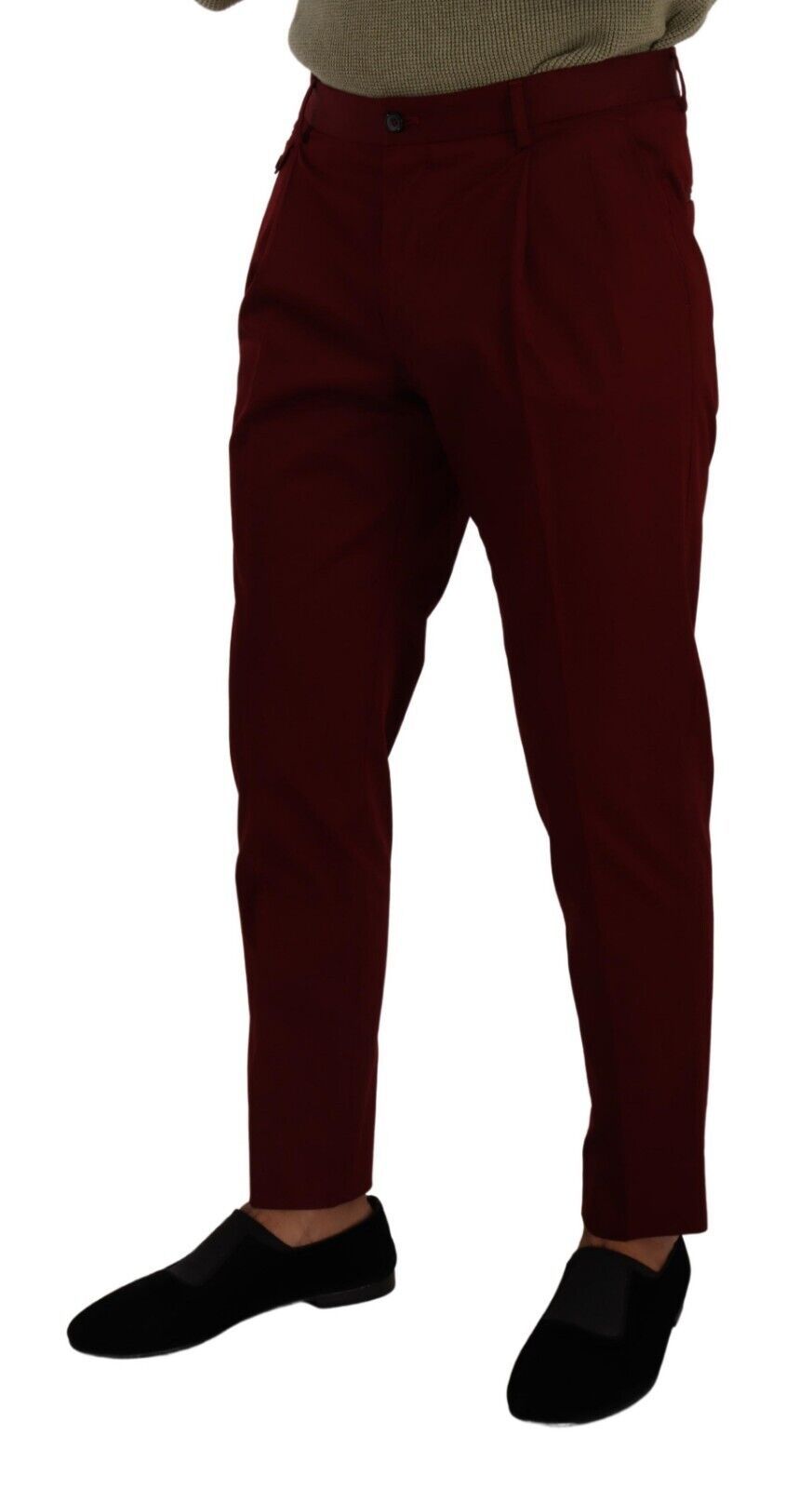 Elegant Dark Red Dress Chinos for Men