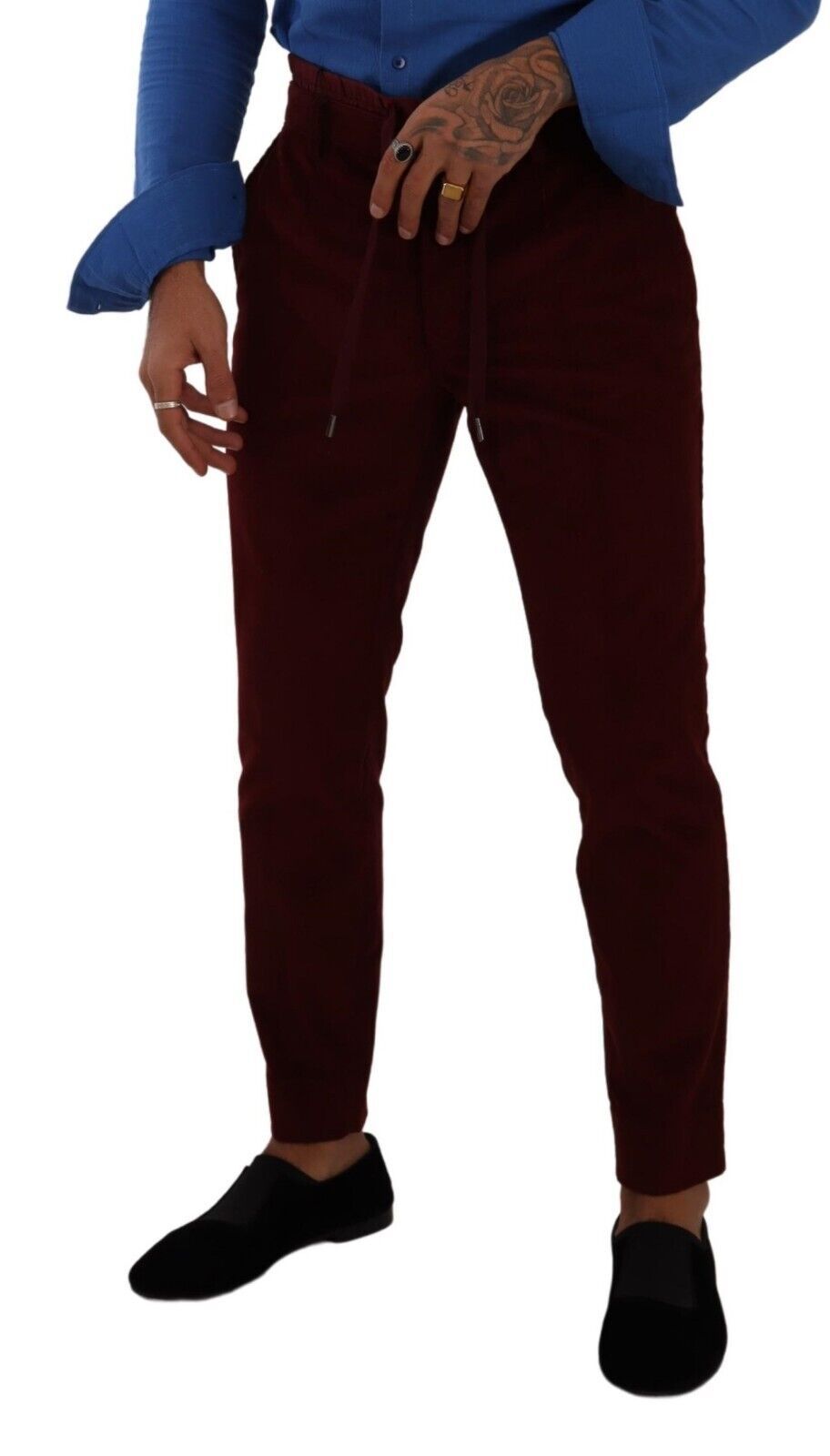 Elegant Bordeaux Velvet Dress Trousers