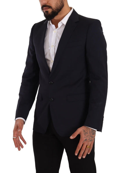 Sleek Navy Martini Slim Fit Wool Blazer