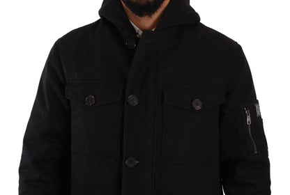 Elegante zwarte parka met capuchon