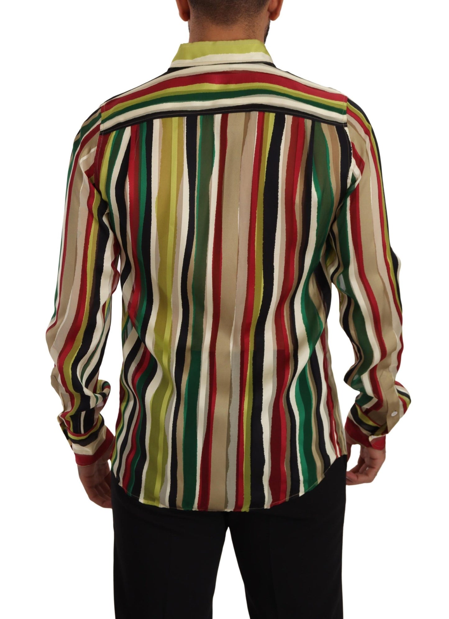 Elegant Multicolor Striped Silk Blend Shirt