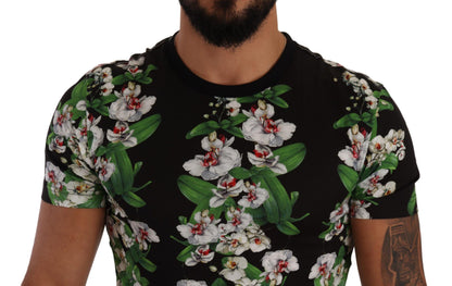 Elegante bloemen ronde hals T-shirt voor heren