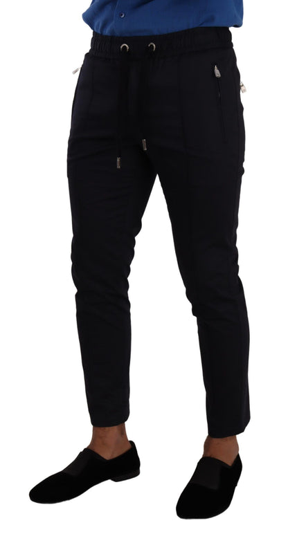 Elegant Dark Blue Skinny Jogging Pants