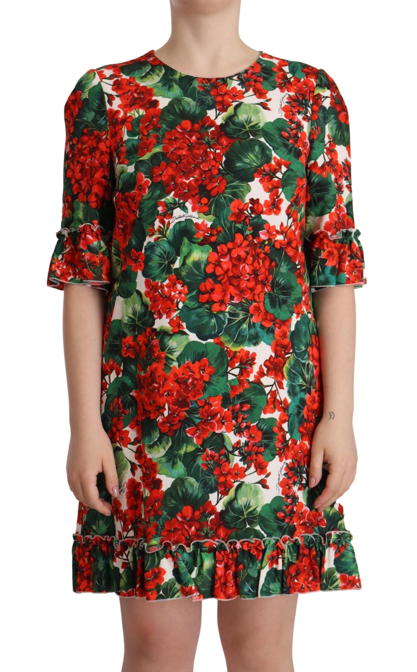 Mini-betoverende jurk met bloemenmotief