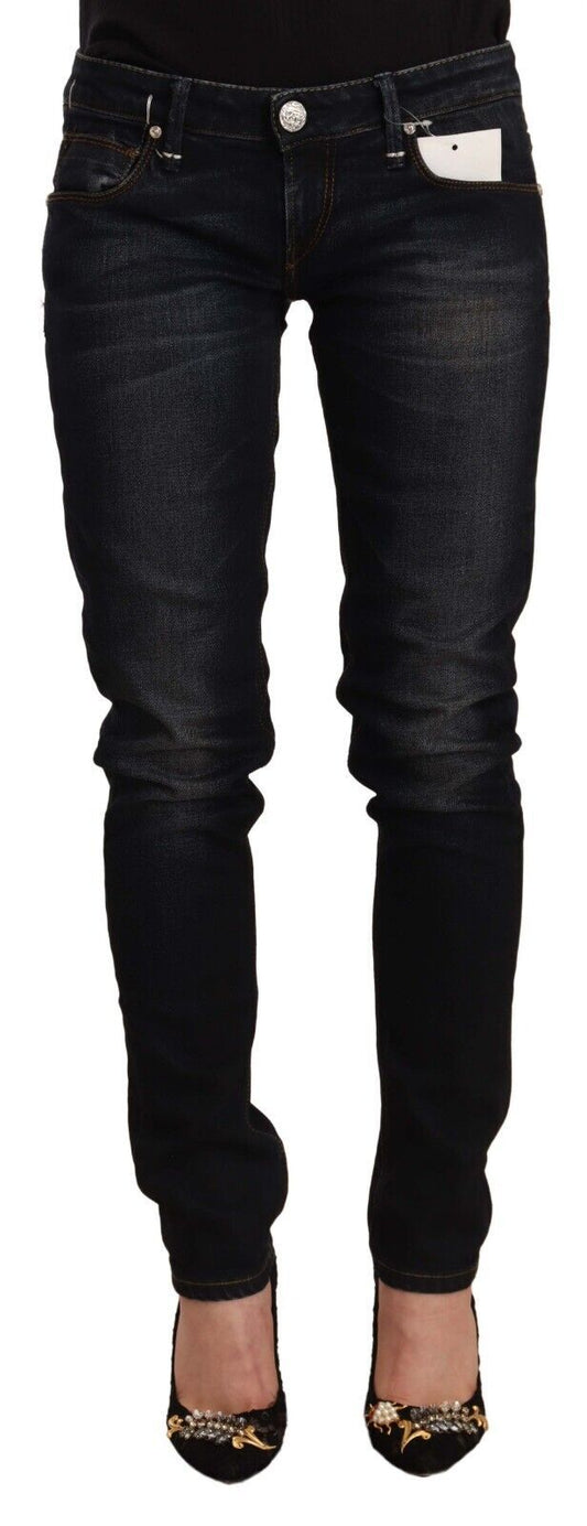 Chique zwarte skinny jeans met wassing voor haar